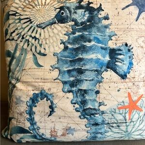 Blue Seahorse Decorative down Pillow